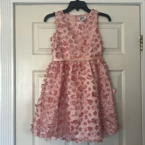 Pink with flowers sleeveless dress. Girls size 12. Blush by us Angels